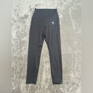 Spiderz Softball Leggings Women’s Small Grey High Waisted Pockets Stretch